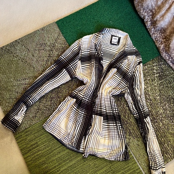 Zara Tops - Zara Black and White Striped Blouse